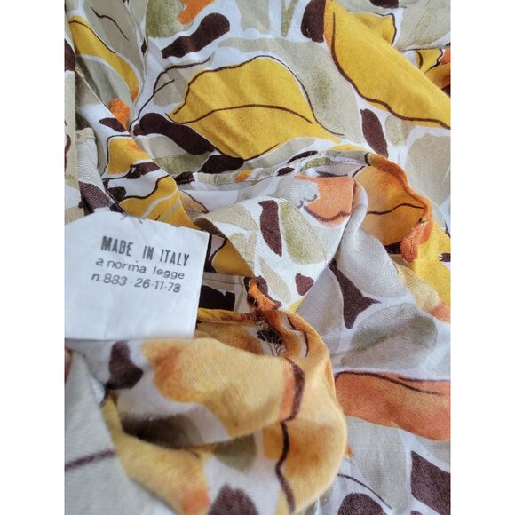 Primavera Firenze Womens Floral 3/4 Sleeve Button Down Blouse Size 3 (M/L) Italy - Picture 5 of 8